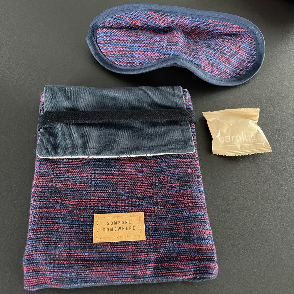 SOMEONE SOMEWHERE Delta Airline Premium Amenity Toiletry Kit Pouch With Eye Mask